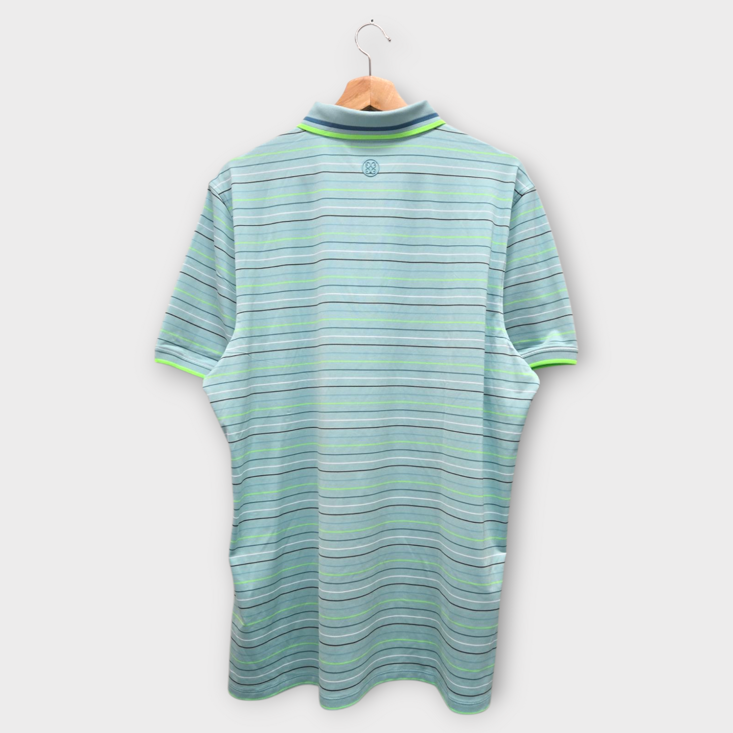G/Fore Golf Men's Polo Shirt Strpie (Green/Black) - X-Large