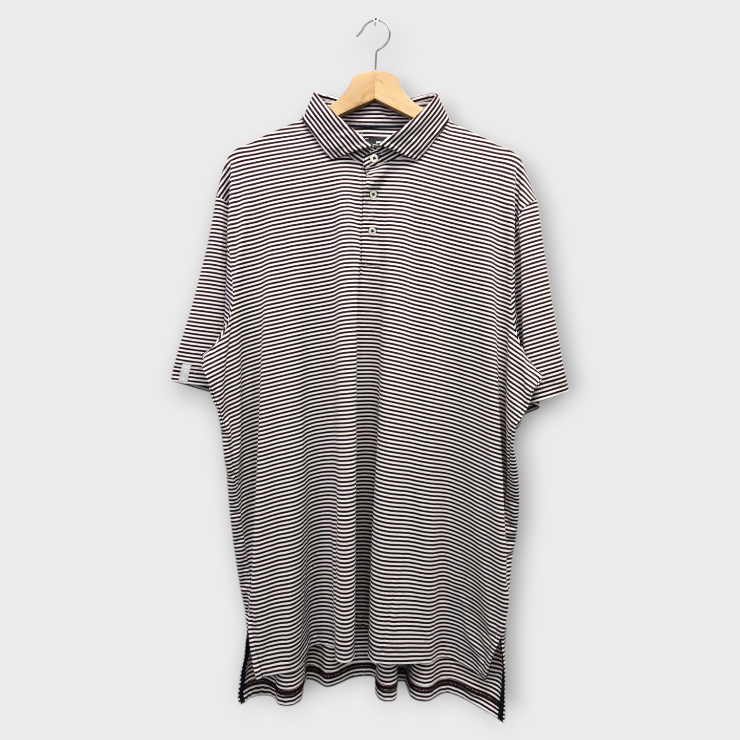 Ralph Lauren RLX Golf Men's Polo Shirt Stripe (Brown/White) - X-Large