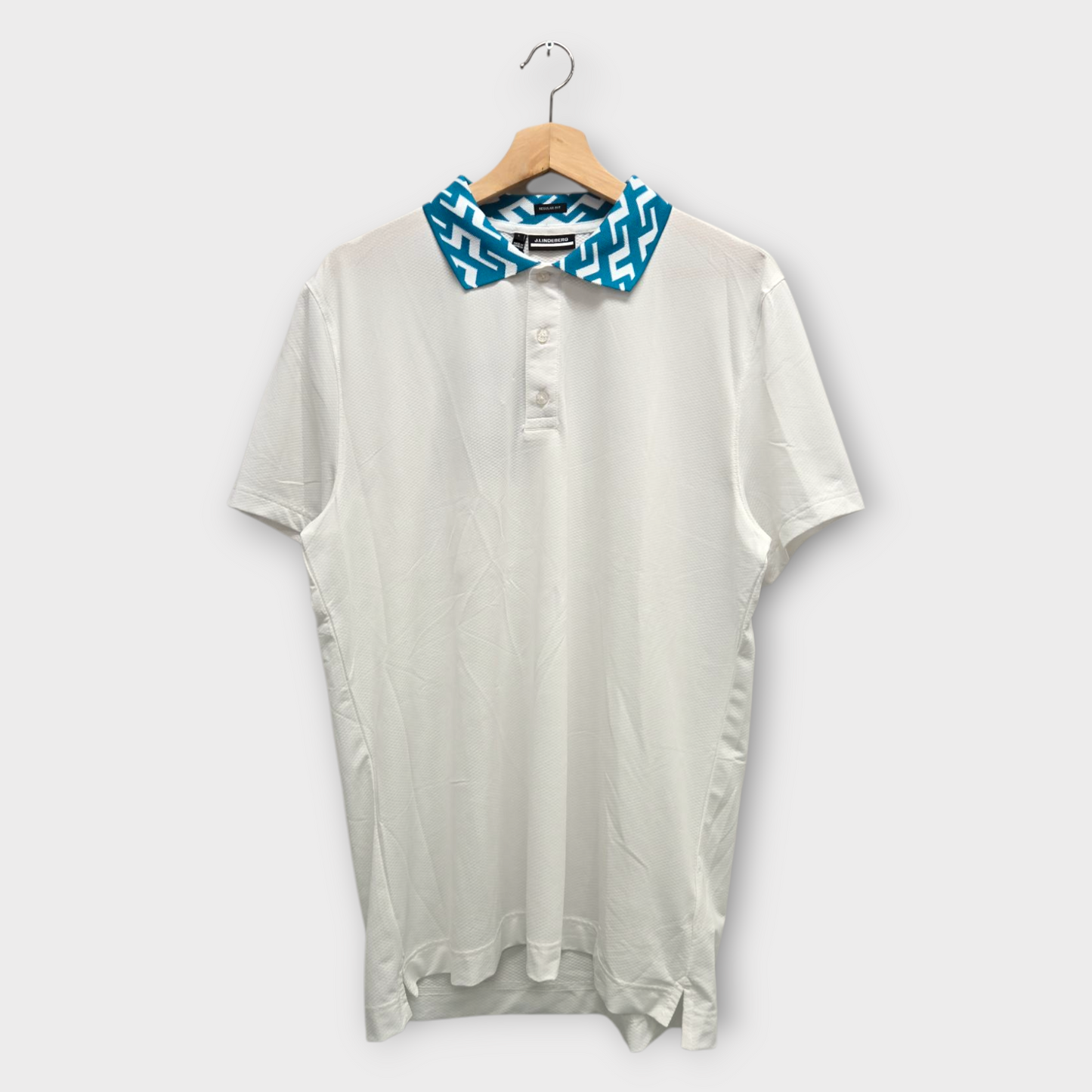 J.Lindeberg Golf Men's Polo Shirt Karter Regular Fit (White) - Large
