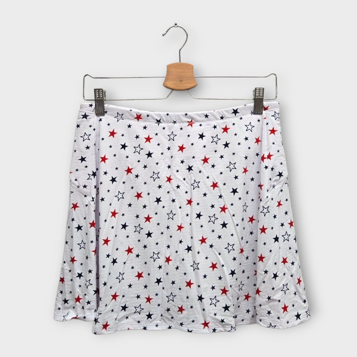 IBKUL Golf Women's Skort Star Print (White/Red/Navy) - Small