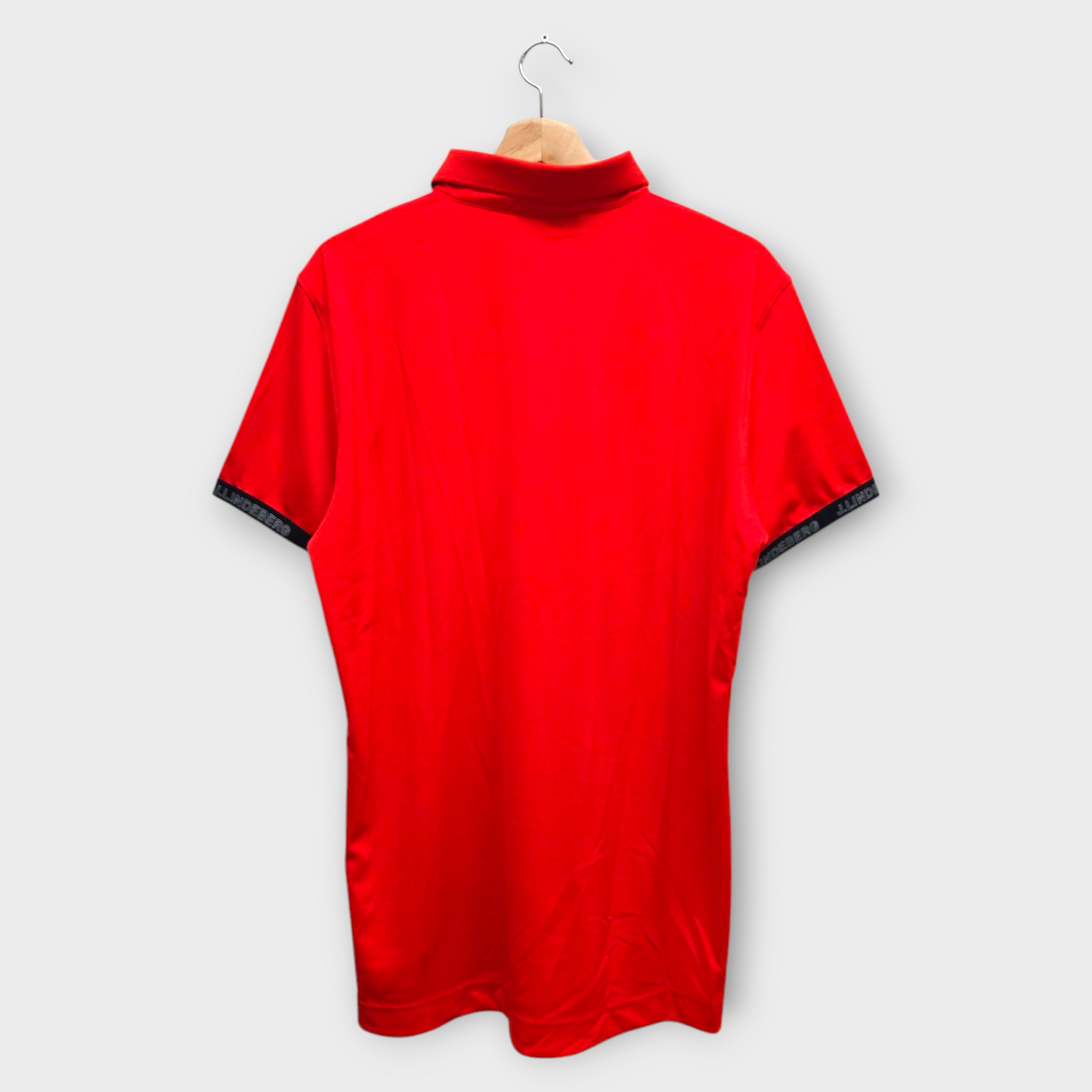 J.Lindeberg Golf Men's Polo Shirt Guy Regular Fit (Red/Black) - Large