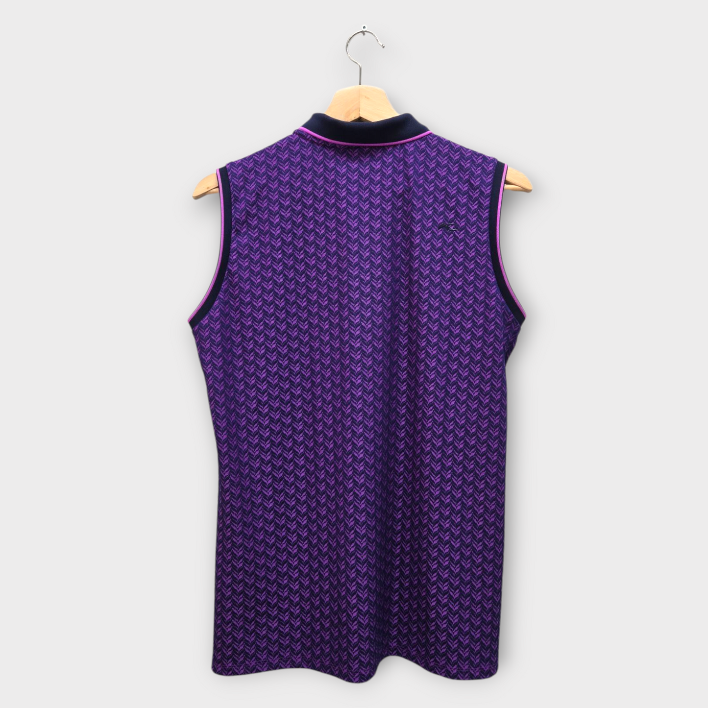 KJUS Golf Women's Polo Shirt Ella Structure Sleeveless (Purple) - Large