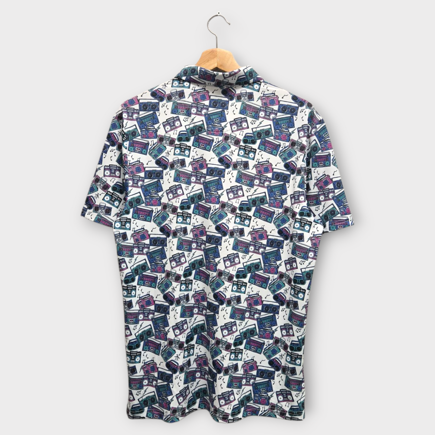 Original Penguin Golf Men's Polo Shirt Boom Box Print (Multicolor) - Medium