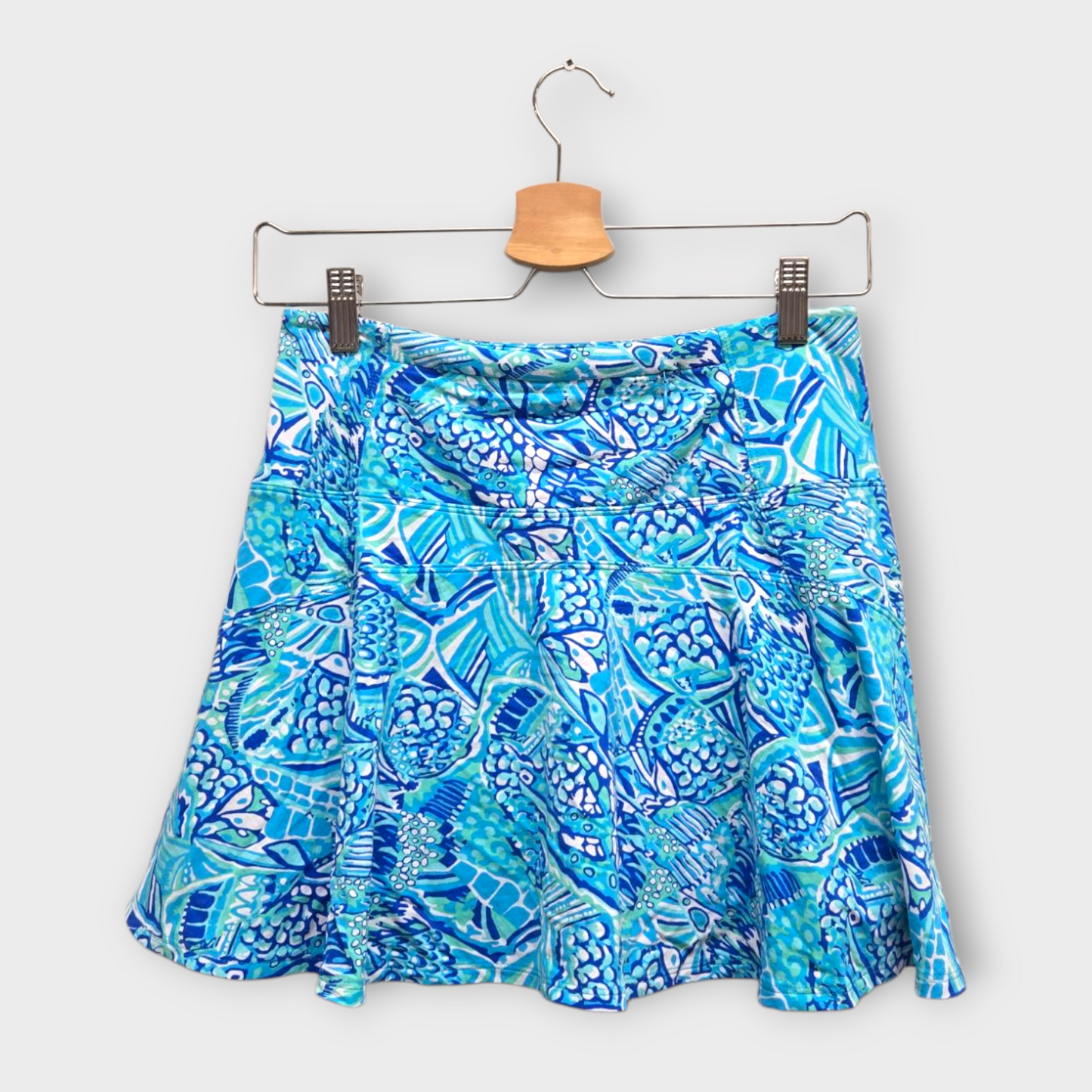 IBKUL Golf Women's Skort Fish Print (Blue/Green/White) - Small