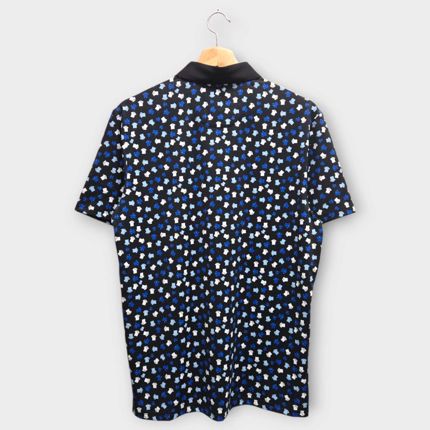 Original Penguin Golf Men's Polo Shirt Whimsical Earl (Black/Blue) - Small