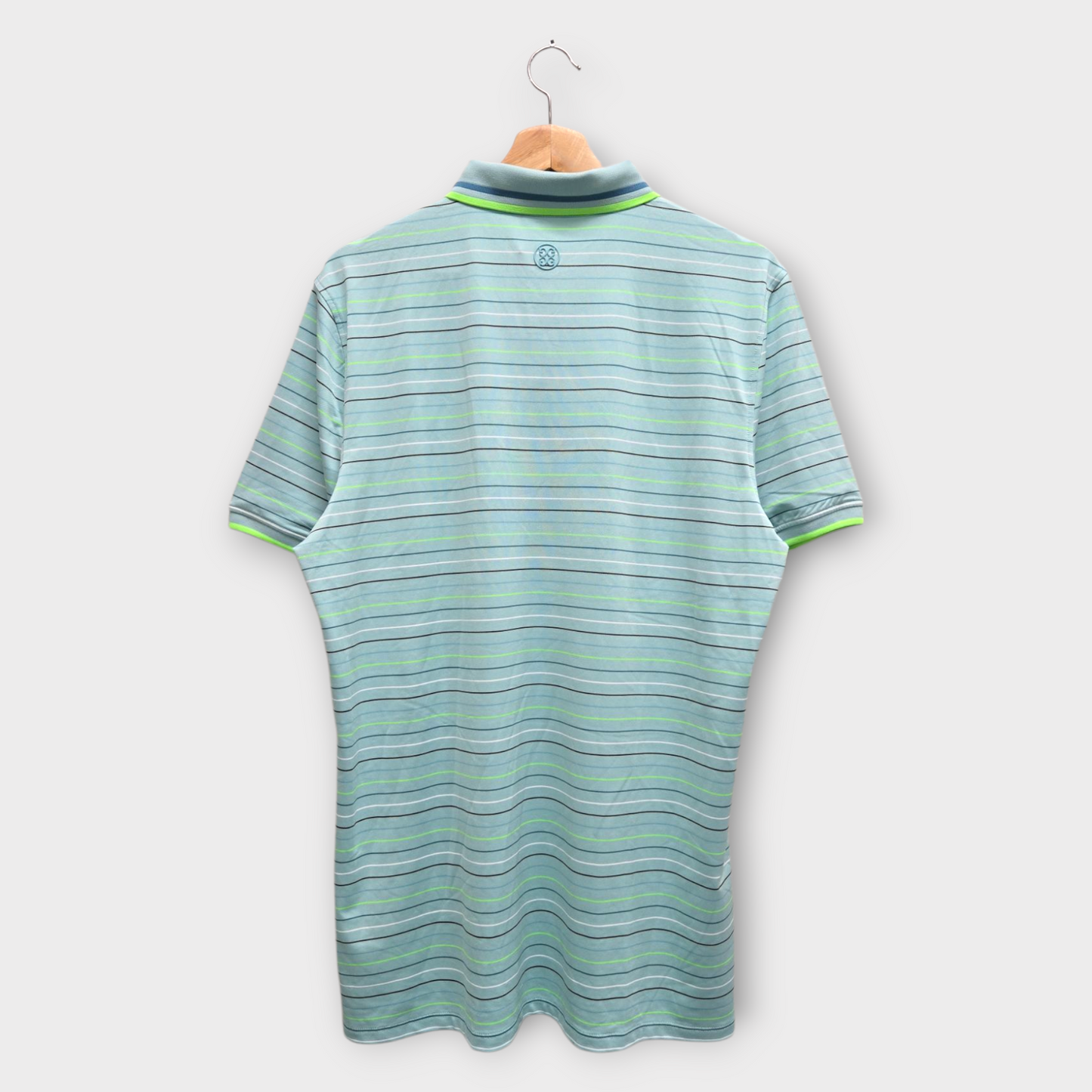 G/Fore Golf Men's Polo Shirt Strpie (Green/Black) - Large