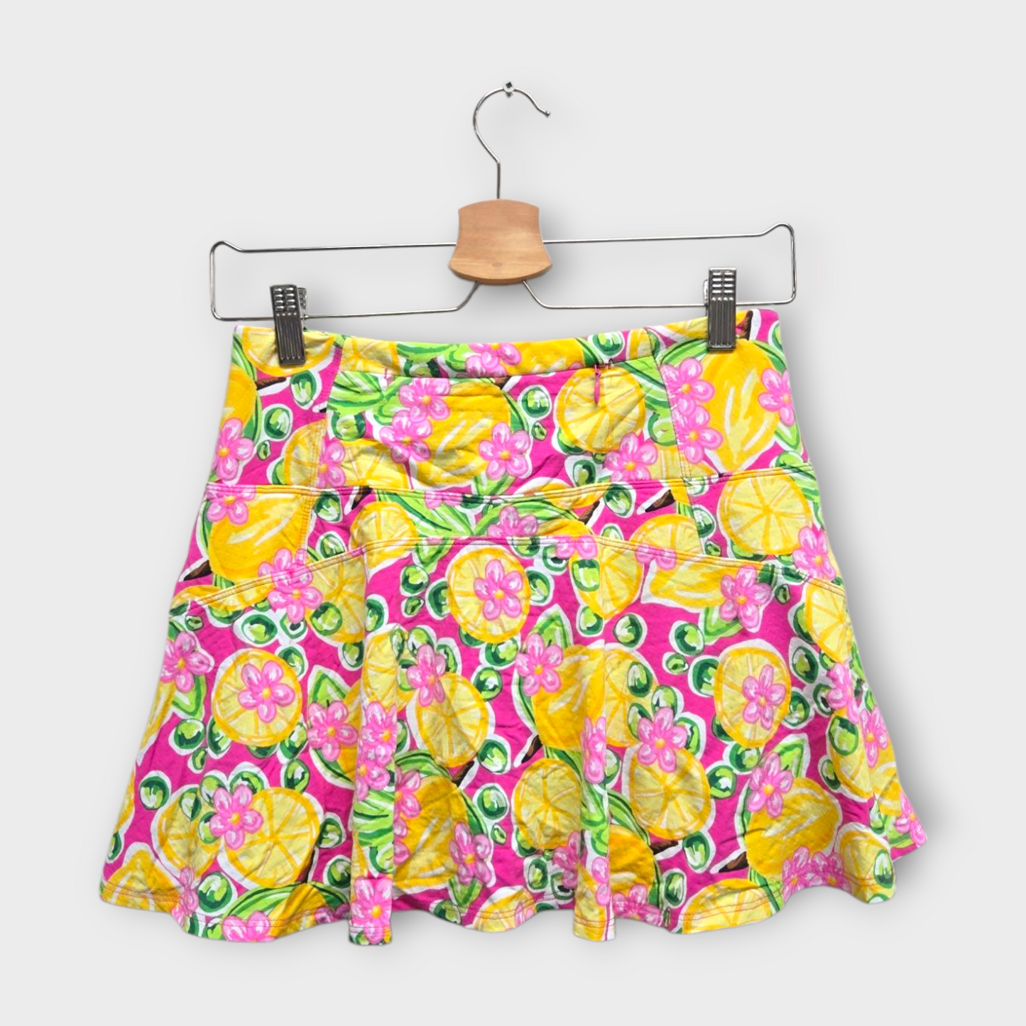 IBKUL Golf Women's Skort Lemon Print (Yellow/Green/Pink) - Small