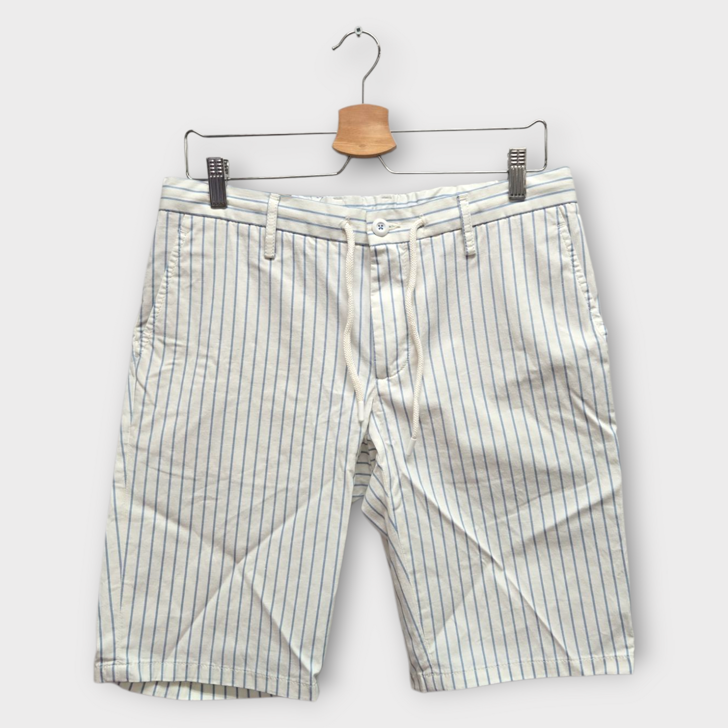 Alberto Golf Men's Shorts Jump-K Stripe Slim Fit (White/Blue) - 32W