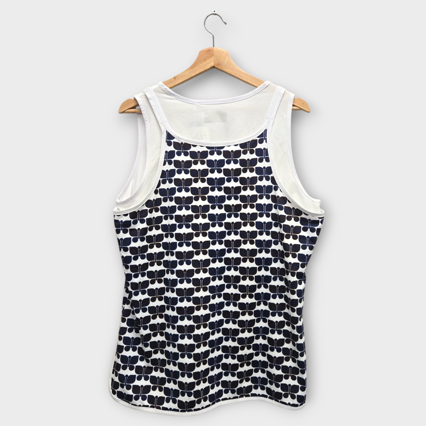 Original Penguin Tennis Women's Tank Top Butterfly Print (White/Navy) - X-Large