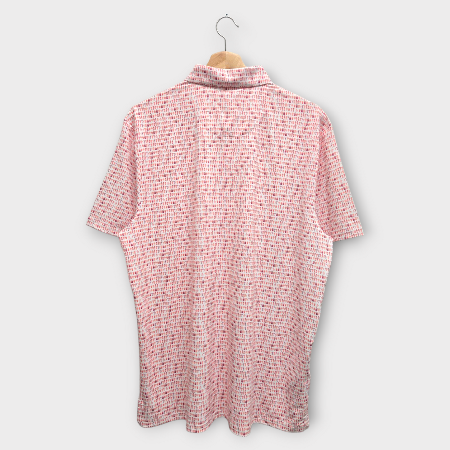 Original Penguin Golf Men's Polo Shirt Have A Beer Novelty Print (Red/White) - Large