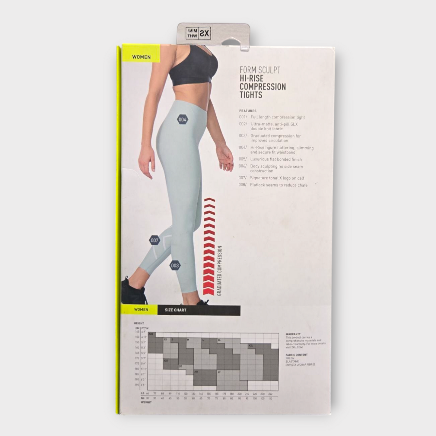 2XU Women's Tights Form Sculpt Hi-Rise Compression (Green) - X-Small