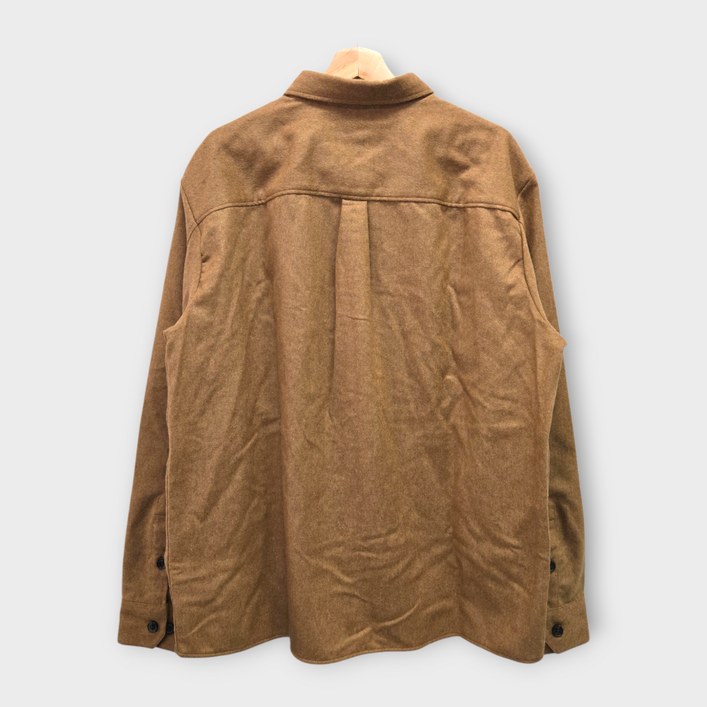 J.Lindeberg Men's Shirt Flat Wool (Brown) - X-Large