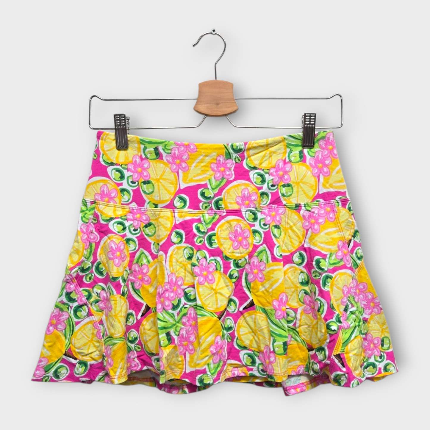 IBKUL Golf Women's Skort Lemon Print (Yellow/Green/Pink) - Small