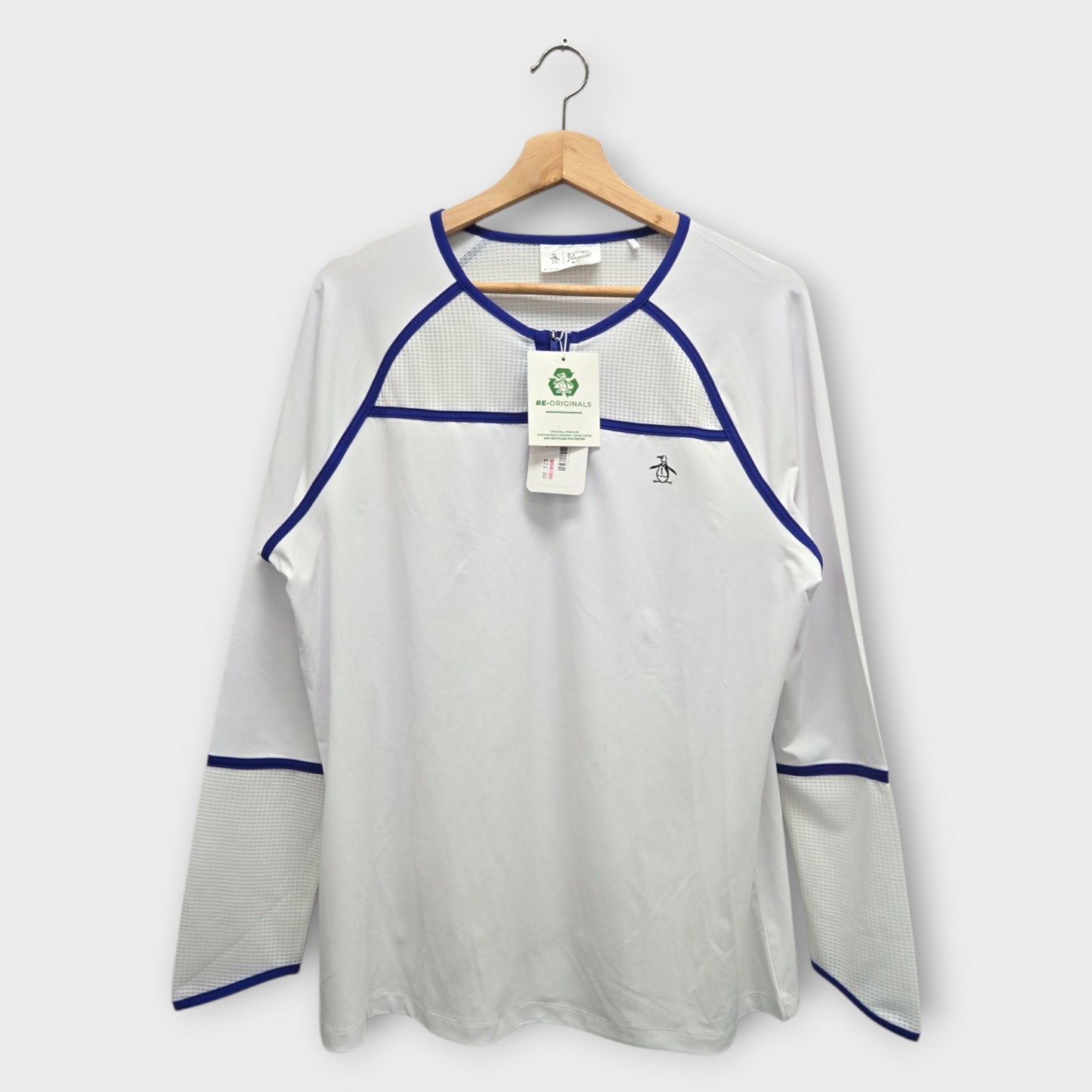 Original Penguin Tennis Women's Top Long Sleeve (White/Purple) - X-Large