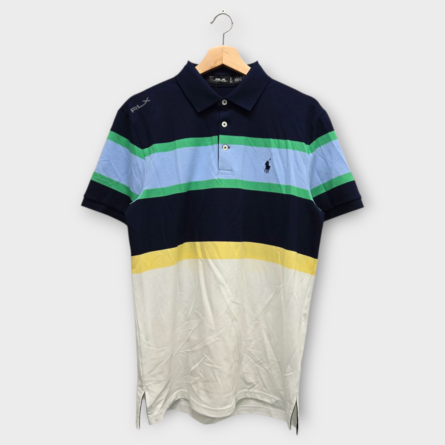 Ralph Lauren RLX Golf Men's Polo Shirt Stripe w/Logo (Multicolor) - Medium