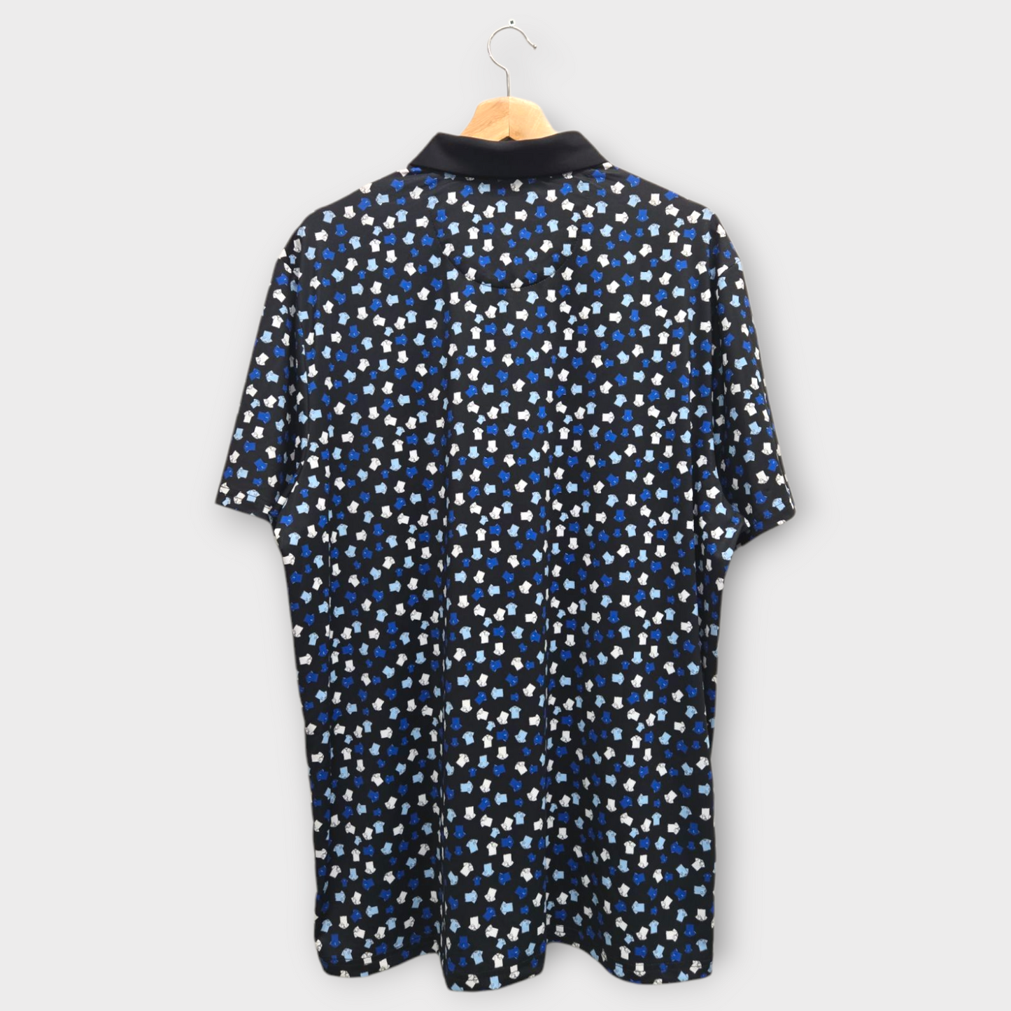 Original Penguin Golf Men's Polo Shirt Whimsical Earl (Black/Blue) - X-Large