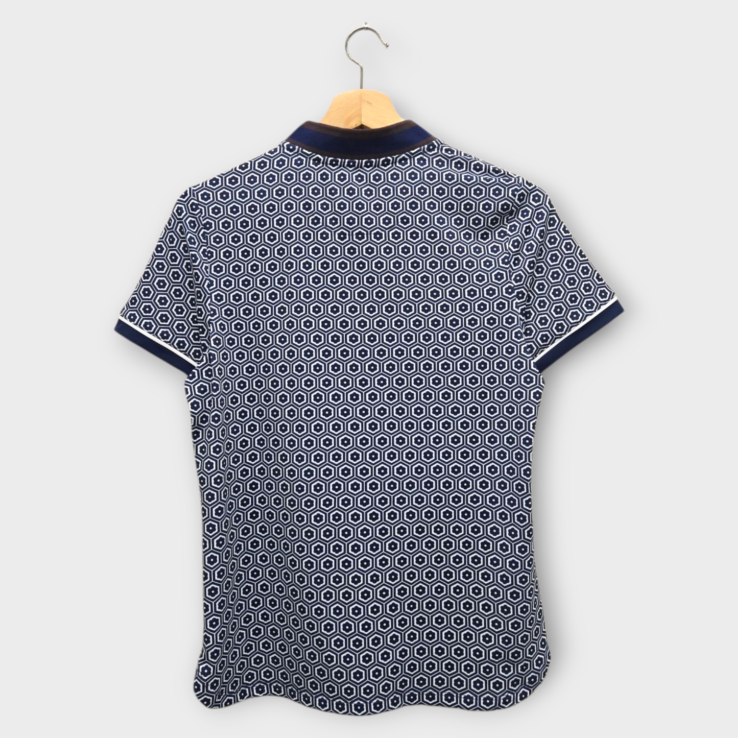 Original Penguin Golf Women's Polo Shirt Geo Blade Collar (Navy/White) - Small
