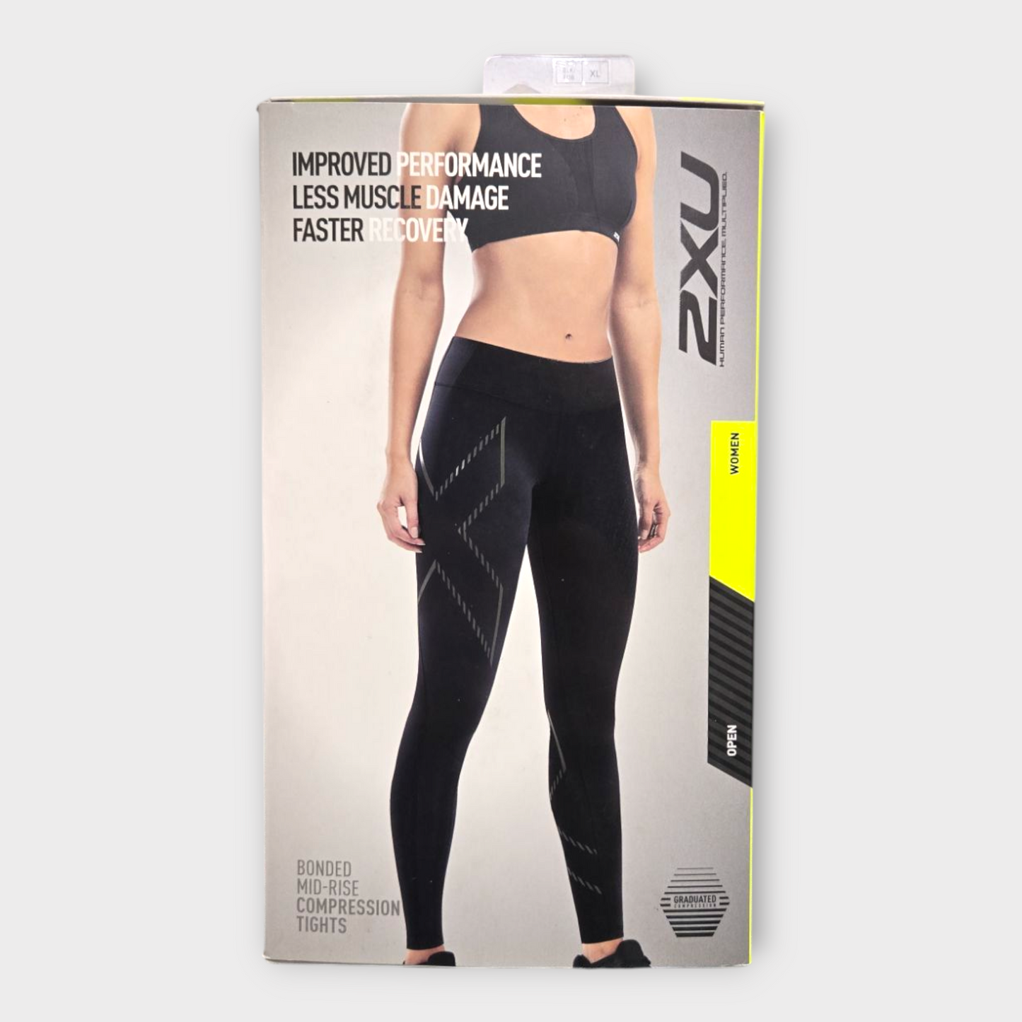2XU Women's Bonded Mid-Rise Compression (Black) - X-Large
