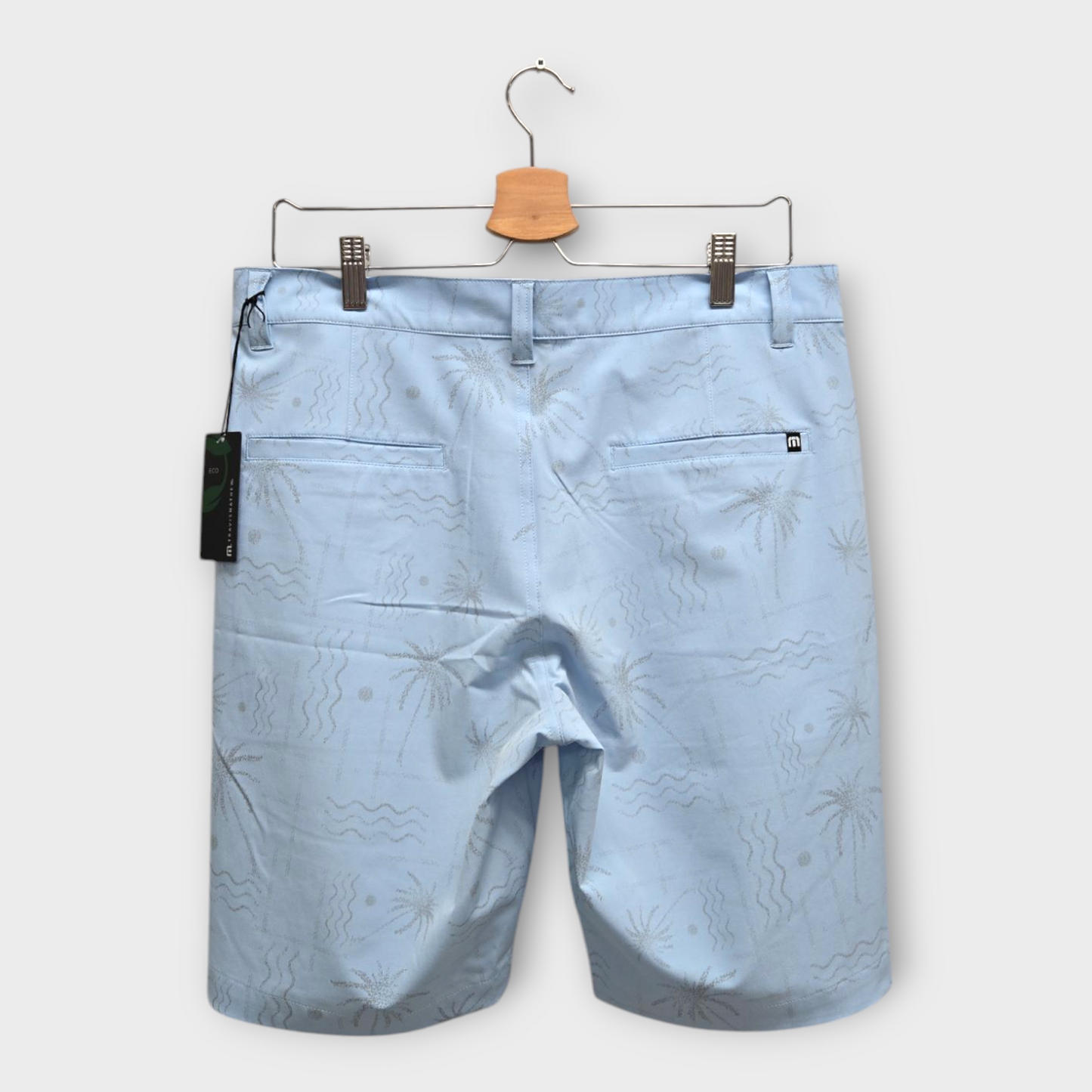 Travis Mathew Golf Men's Shorts River Surfing Pattern (Blue/Gray) - US 32
