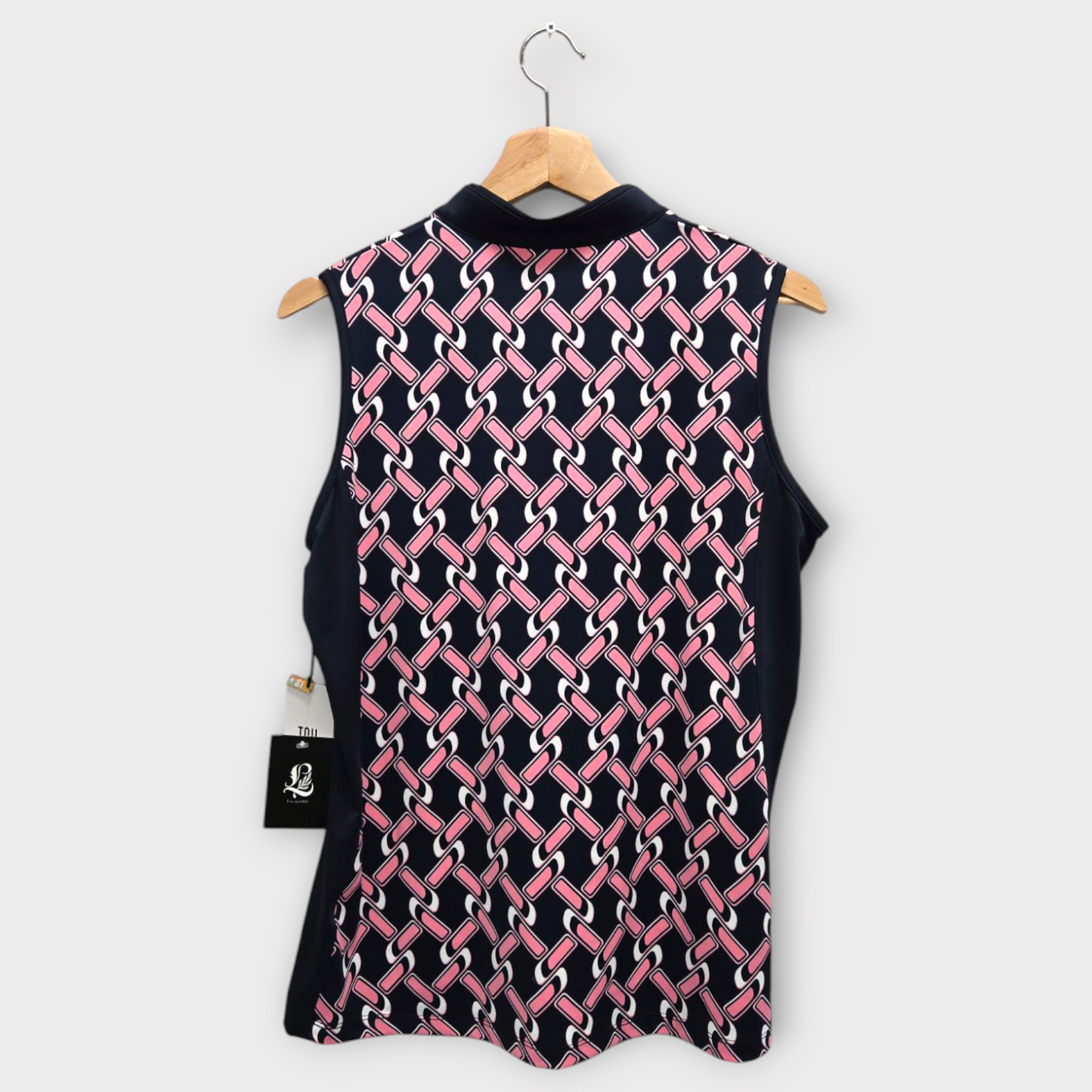 Tail Women's Polo Shirt Sleeveless Darly Printed (Navy/Pink) - Large