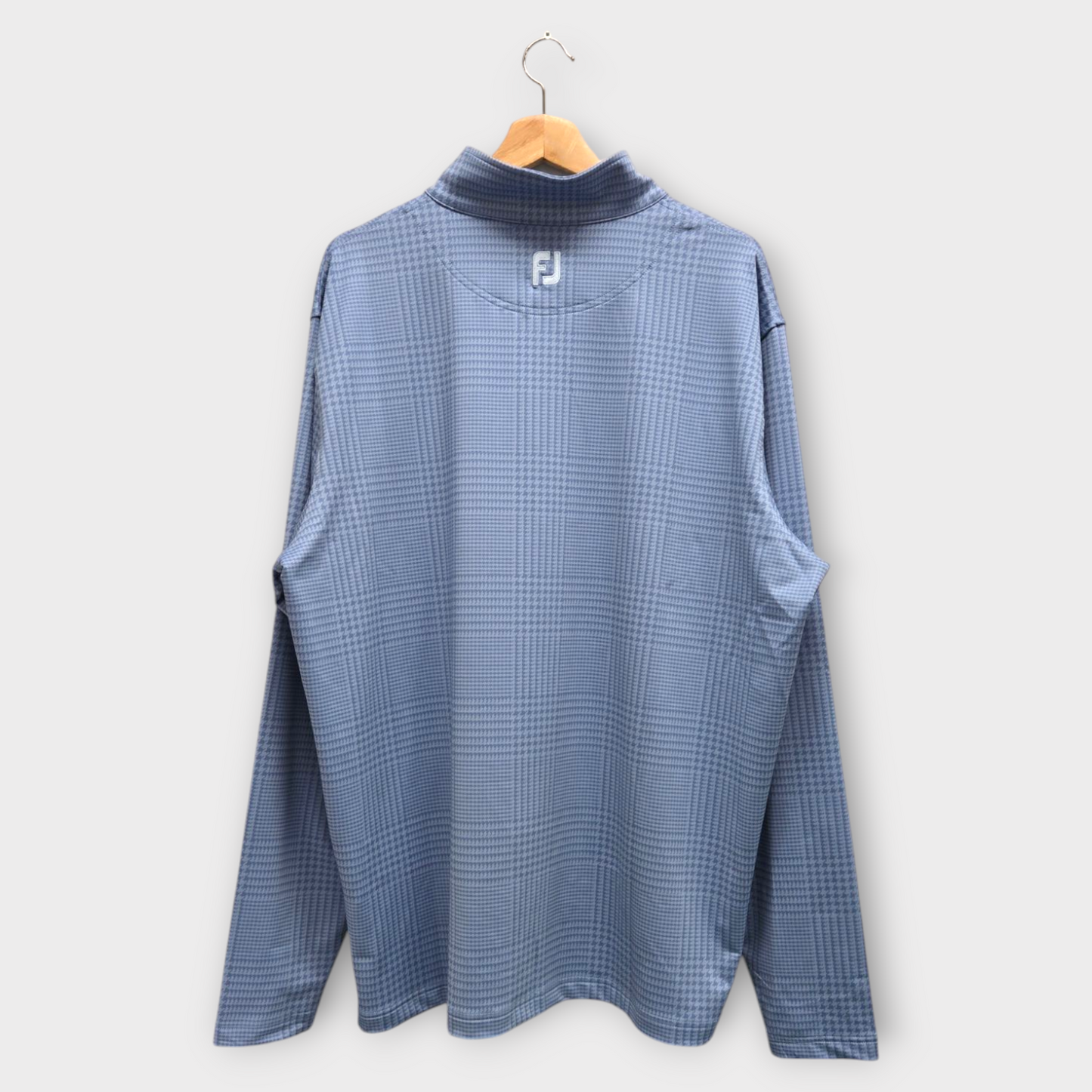 FootJoy Golf Men's Pullover Glen Plaid Printed Mid-Layer (Blue) - X-Large