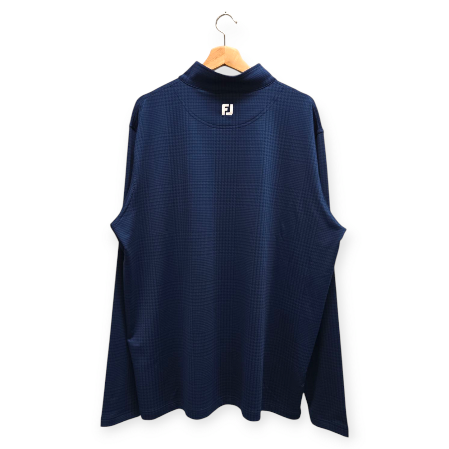 FootJoy Golf Men's Pullover Glen Plaid Printed Mid-Layer (Navy) - X-Large