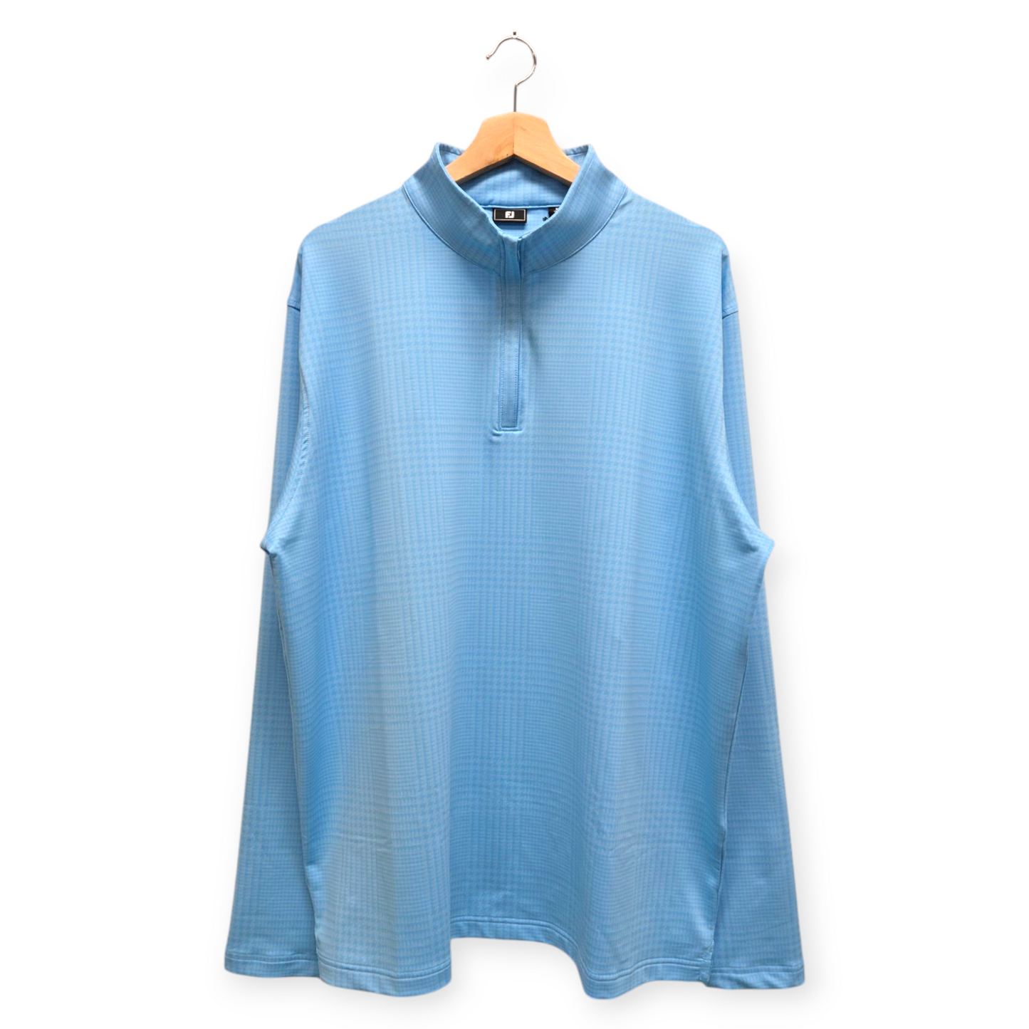 FootJoy Golf Men's Pullover Glen Plaid Printed Mid-Layer (Blue) - X-Large