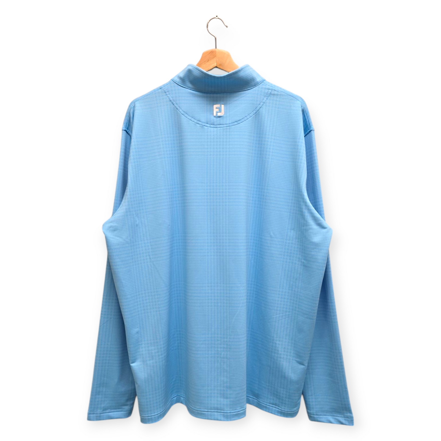 FootJoy Golf Men's Pullover Glen Plaid Printed Mid-Layer (Blue) - X-Large