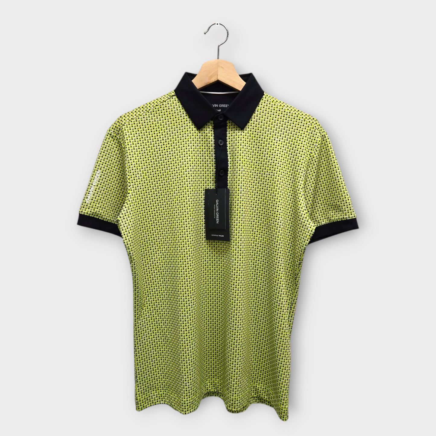 Galvin Green Golf Men's Polo Shirt Mate w/Logo (Lime/Black) - Small