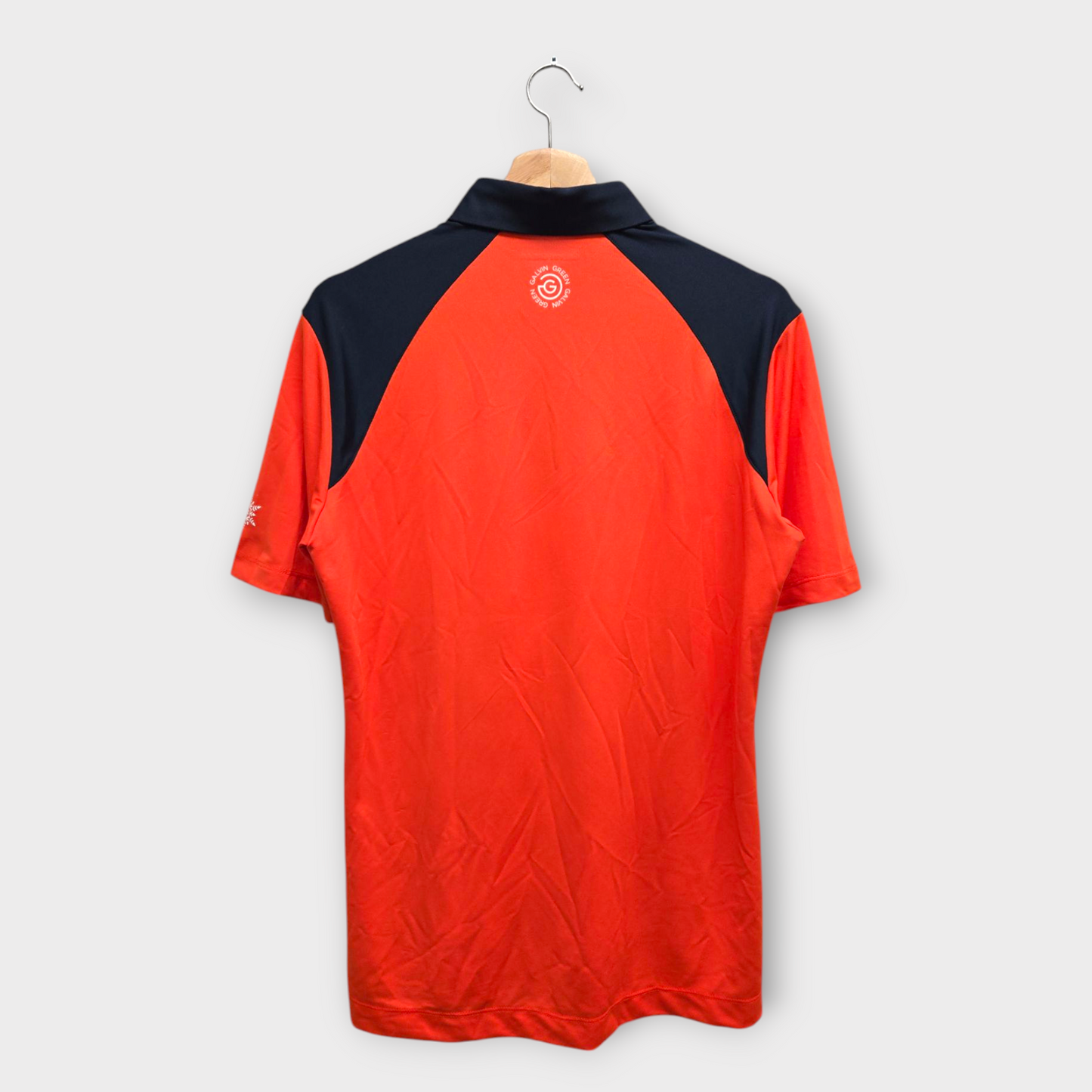 Galvin Green Golf Men's Polo Shirt Mapping w/Logo (Orange/Navy) - Small