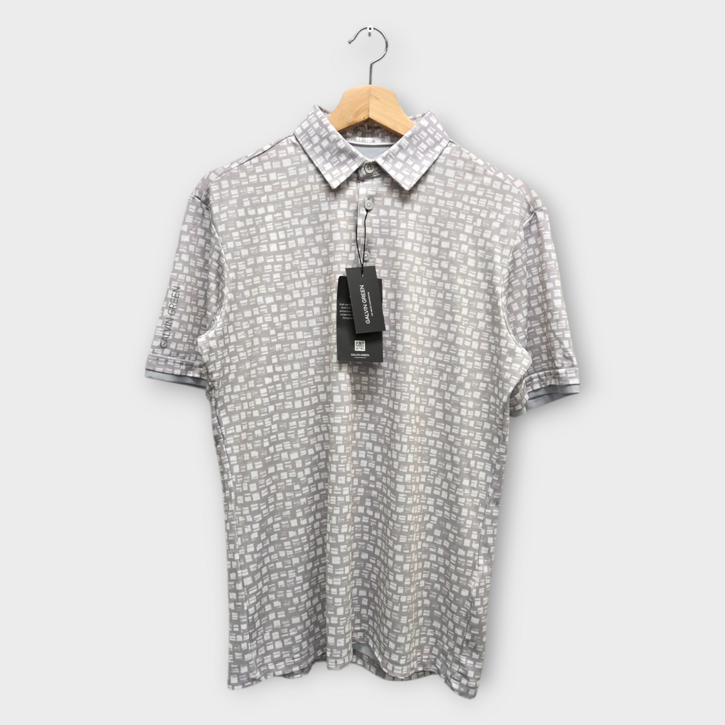 Galvin Green Golf Men's Polo Shirt Mack (Gray/White) - Small