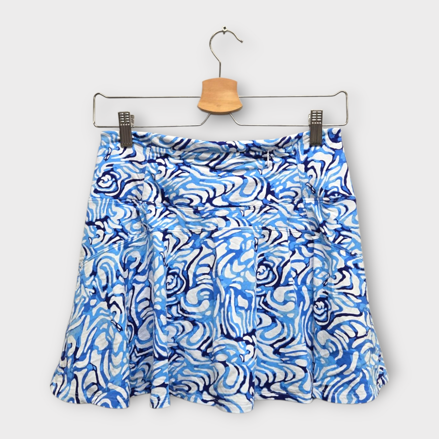 IBKUL Golf Women's Skort Floral Print (Blue/White) - Small