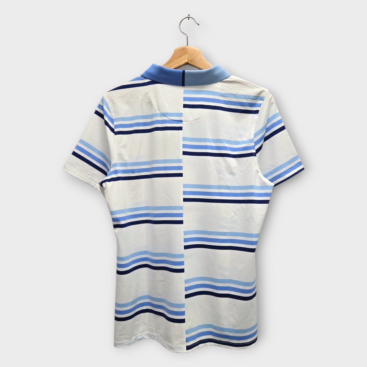 G/Fore Golf Women's Polo Shirt Offset Gradient Stripe (White/Blue) - Large