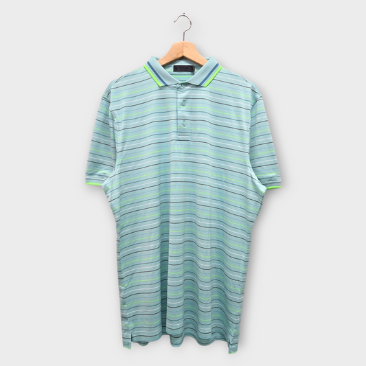 G/Fore Golf Men's Polo Shirt Strpie (Green/Black) - X-Large