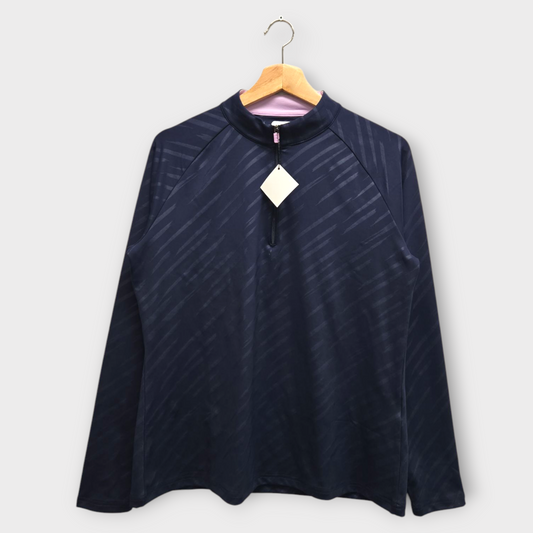 FootJoy Golf Women's Pullover 1/2 Zip Embossed (Navy) - Medium