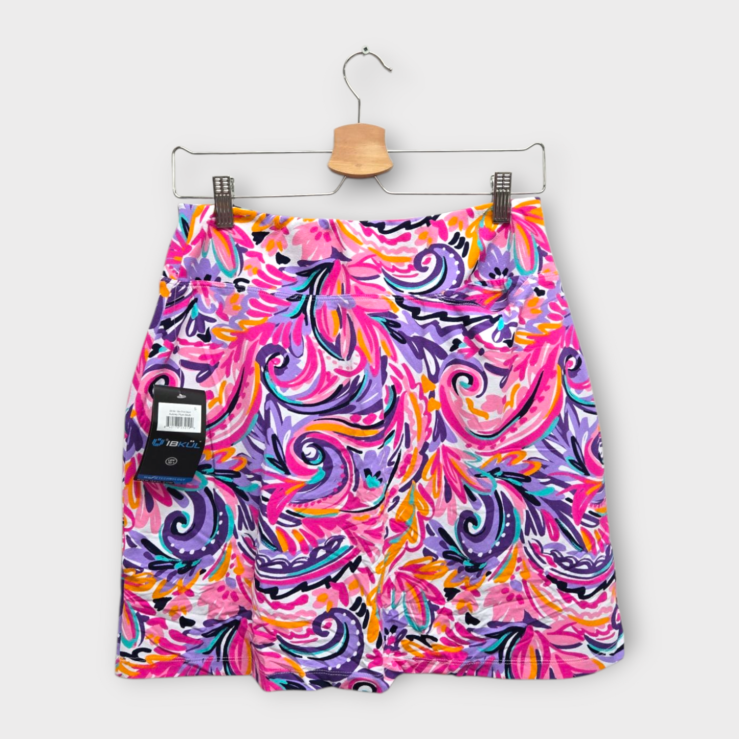 IBKUL Golf Women's Skort Aubrey Print (Purple/Pink/Orange) - Small