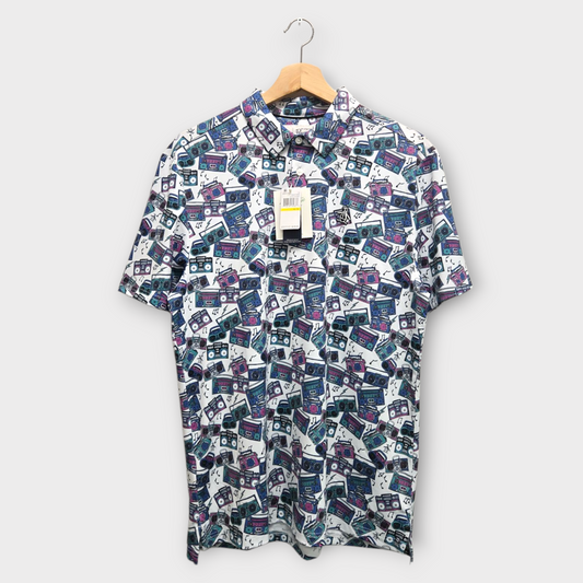 Original Penguin Golf Men's Polo Shirt Boom Box Print (Multicolor) - Medium