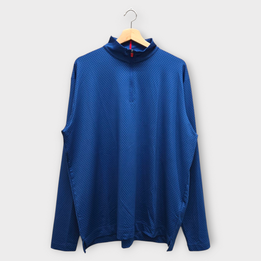 FootJoy Golf Men's Pullover Tonal Print Knit Mid-Layer (Blue) - Large