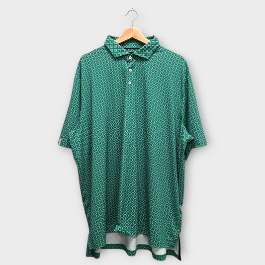 Ralph Lauren RLX Golf Men's Polo Shirt Pattern (Green/Blue) - 2X-Large
