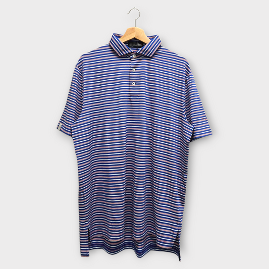 Ralph Lauren RLX Golf Men's Polo Shirt Stripe w/Logo (Multicolor) - Large