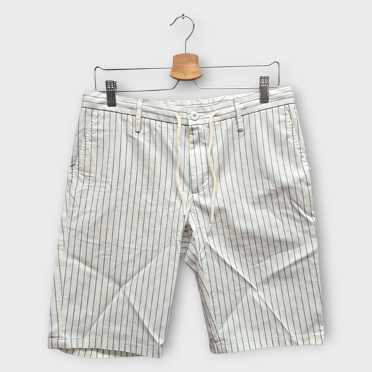 Alberto Golf Men's Shorts Jump-K Stripe Slim Fit (White/Blue) - 32W