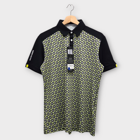 Galvin Green Golf Polo Shirt Men's Mio w/Logo (Black/Lime) - Small