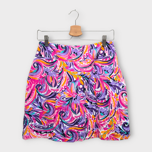 IBKUL Golf Women's Skort Aubrey Print (Purple/Pink/Orange) - Small