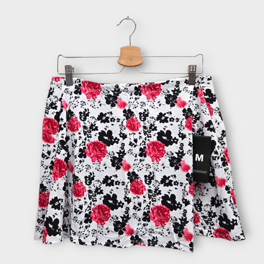 IBKUL Golf Women's Skort Xenia Print (White/Black/Red) - Medium