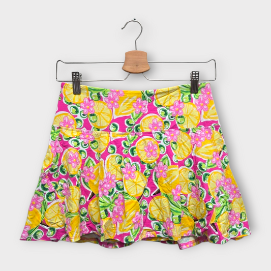 IBKUL Golf Women's Skort Lemon Print (Yellow/Green/Pink) - Small