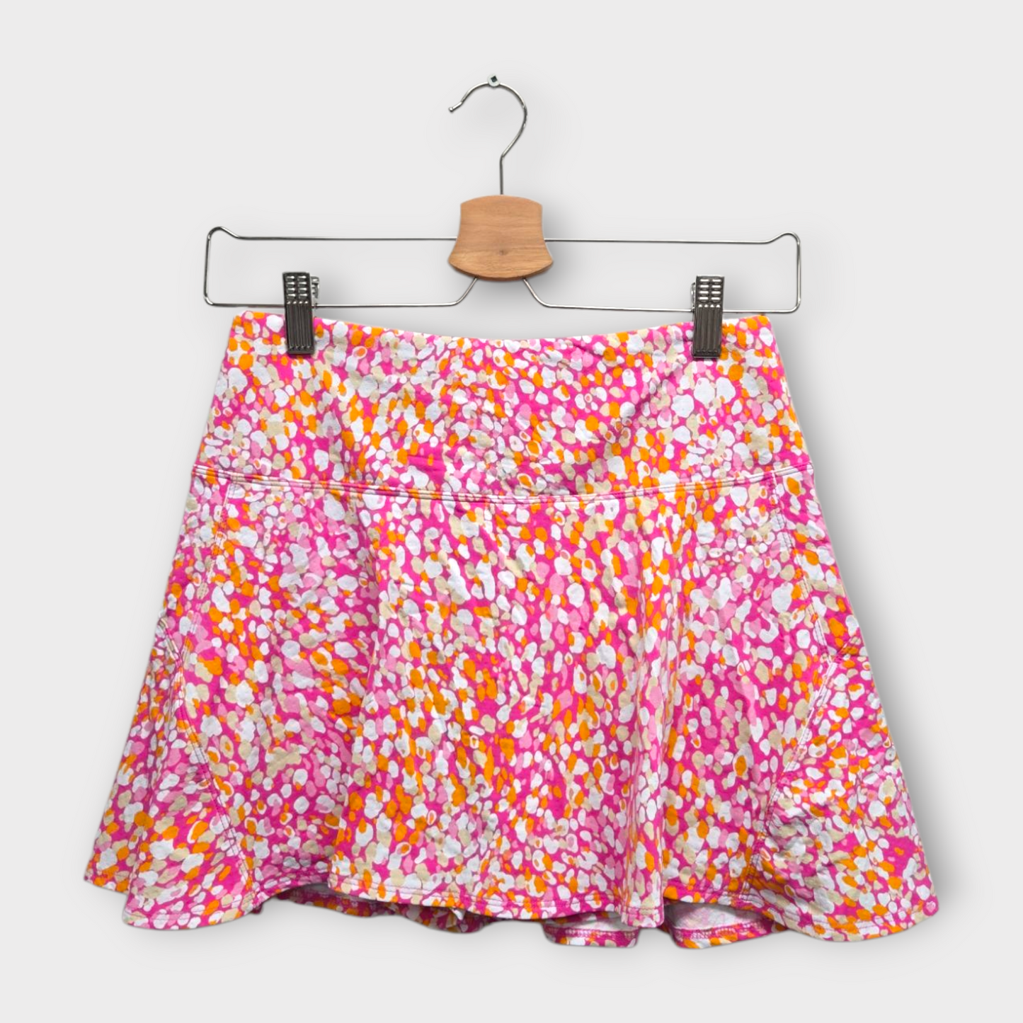 IBKUL Golf Women's Skort Abstract Dot Print (Pink/White/Orange) - Small
