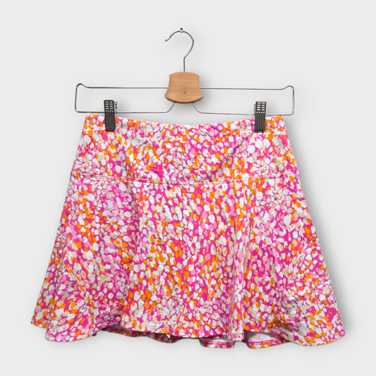 IBKUL Golf Women's Skort Abstract Dot Print (Pink/White/Orange) - Small