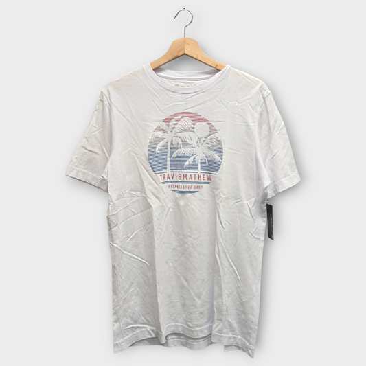 Travis Mathew Golf Men's Tee Shirt Concheros (White) - Medium