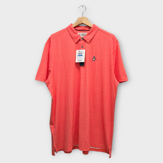 Original Penguin Golf Men's Polo Shirt Penguin Print (Red) - X-Large