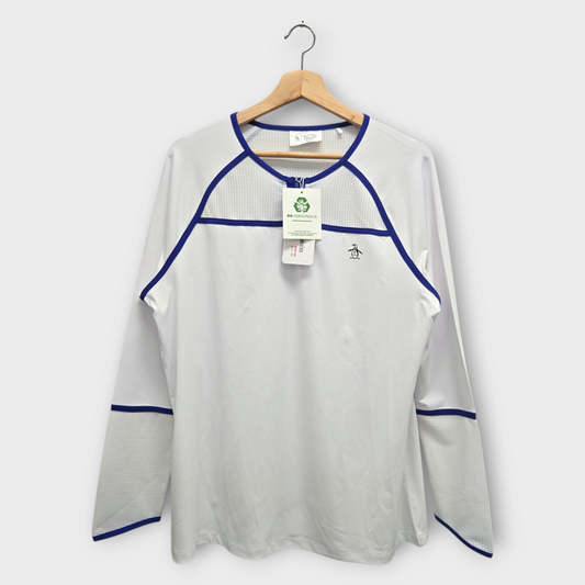 Original Penguin Tennis Women's Top Long Sleeve (White/Purple) - X-Large